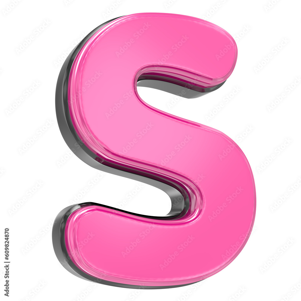 Pink S Letter 3D Render Pink S Letter 3D Render
