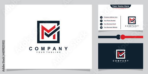 ML or LM letter logo design template vector