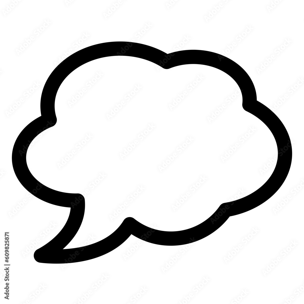 吹き出し、雲を表すラインスタイルのアイコン