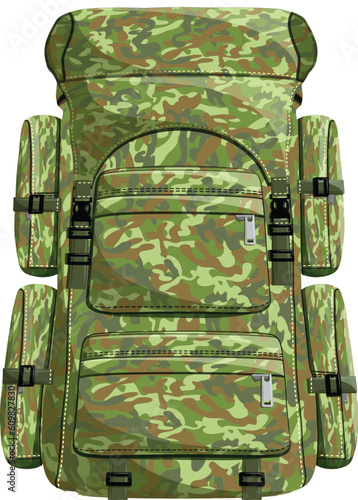 Vector illustration of Backpack, Travelling bag