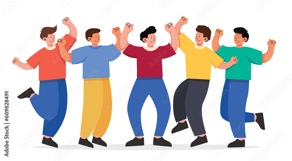 Happy people celebrating together Happy people celebrating together