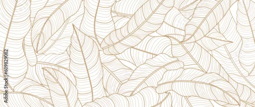 Obraz liściasta z tropikalnymi liśćmi