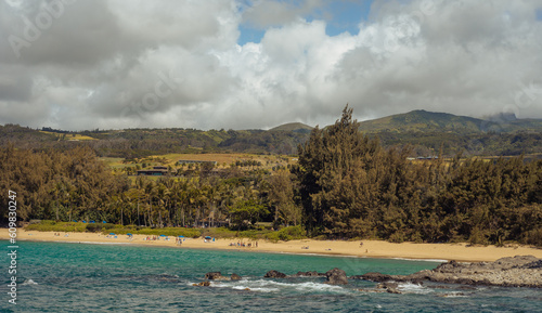 Landscape beach on the west coast, Maui, Hawai 2022, january.  photo