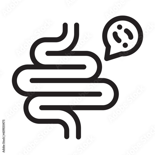 gut Microbiota line icon illustration vector graphic