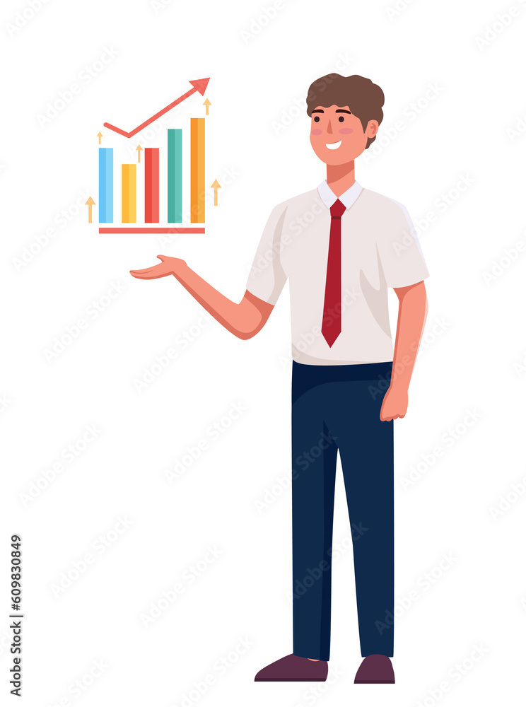 character presentation graph chart business concept
character presentation graph chart business concept