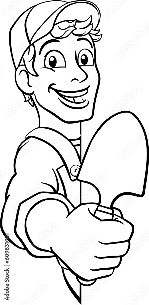 Gardener Cartoon Garden Spade Handyman Farmer Gardener Cartoon Garden Spade Handyman Farmer