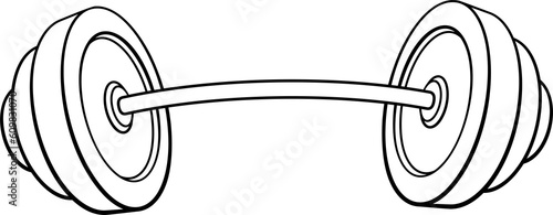 Cartoon Weights Barbell Ill...