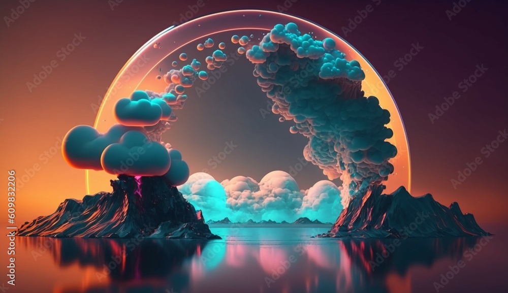 Obraz premium 3d render abstract fantasy background generative Ai