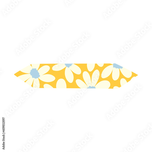 Tape Paper Sticker vibrant flora. Sticky for scrapbook nd border scotch. Washi strip vibrant color. Digital tape adhesive. Vector illustration