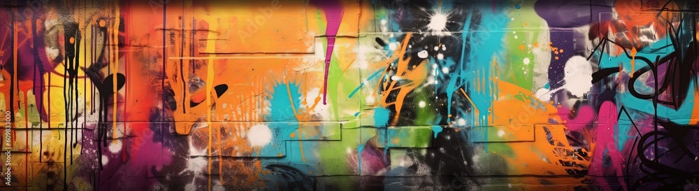 graffiti wall abstract background, Generative Ai not real photo, idea for artistic pop art background backdrop - obrazy, fototapety, plakaty 