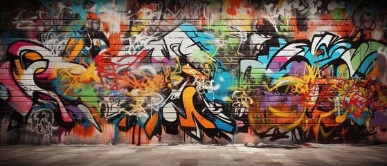 Fototapete Graffiti Abstraktes Graffiti in leuchtenden Farben  © QuietWord