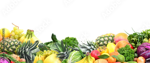 Fruits and vegetables isolated 