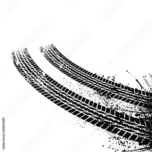 Blots tire tracks perspective background