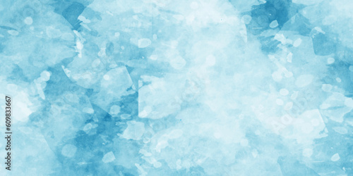 Abstract white and blue watercolor background with cloudy sky concept.