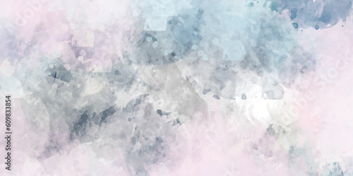 Abstract blue, pink watercolor background. Colorful watercolor background with vintage texture design on white paper background.  © Ahmad Araf