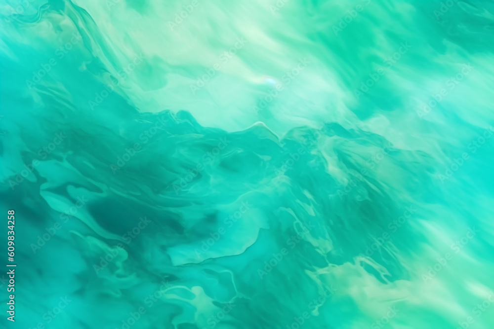 Obraz premium Frosted glass texture, summer seaside, mint color. AI generative