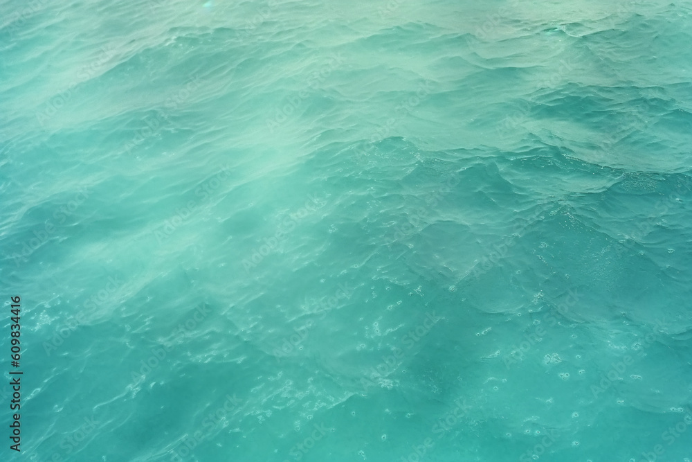 Frosted glass texture, summer seaside, mint color. AI generative