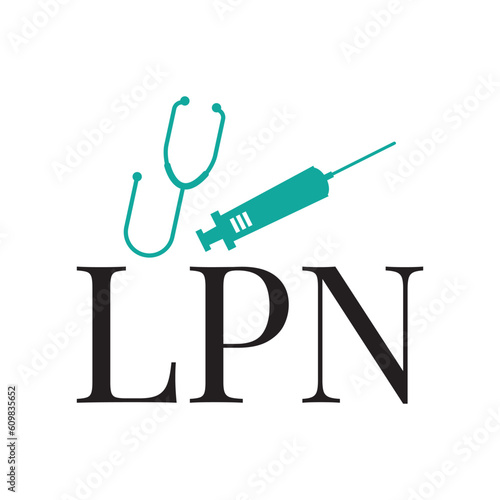 LPN Vector Design on White Background