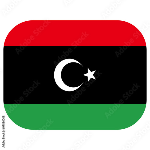 Flag of Libya n a rectangular design shape. Libya flag within a rectangular design shape 