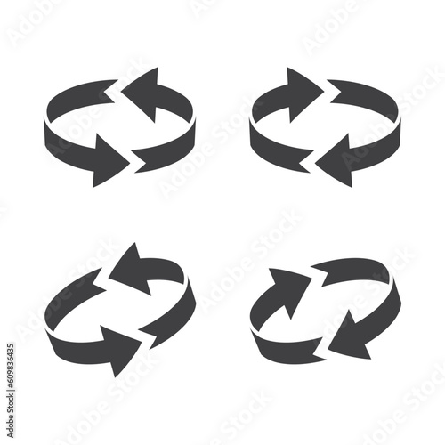Rotation or circular arrows icon isolated vector illustration.