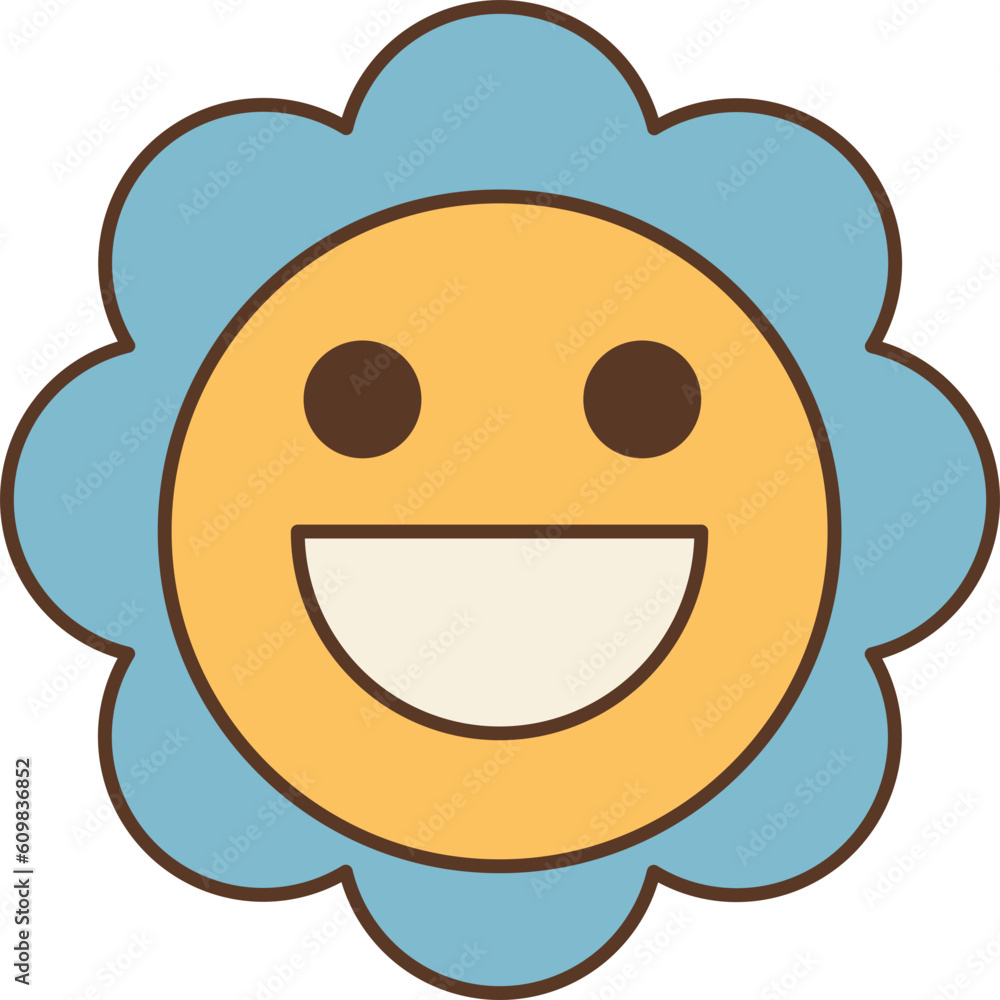 Retro Emoticon Flower-05 Retro Emoticon Flower-05