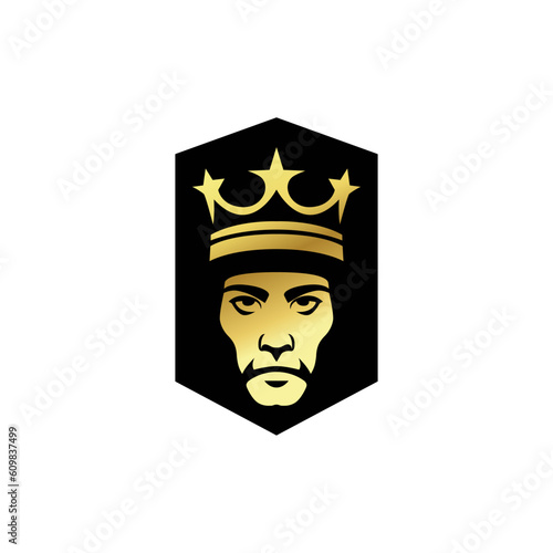 Golden crown trading forex logo vector illustration template design