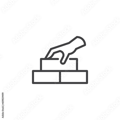 Bricklaying service line icon