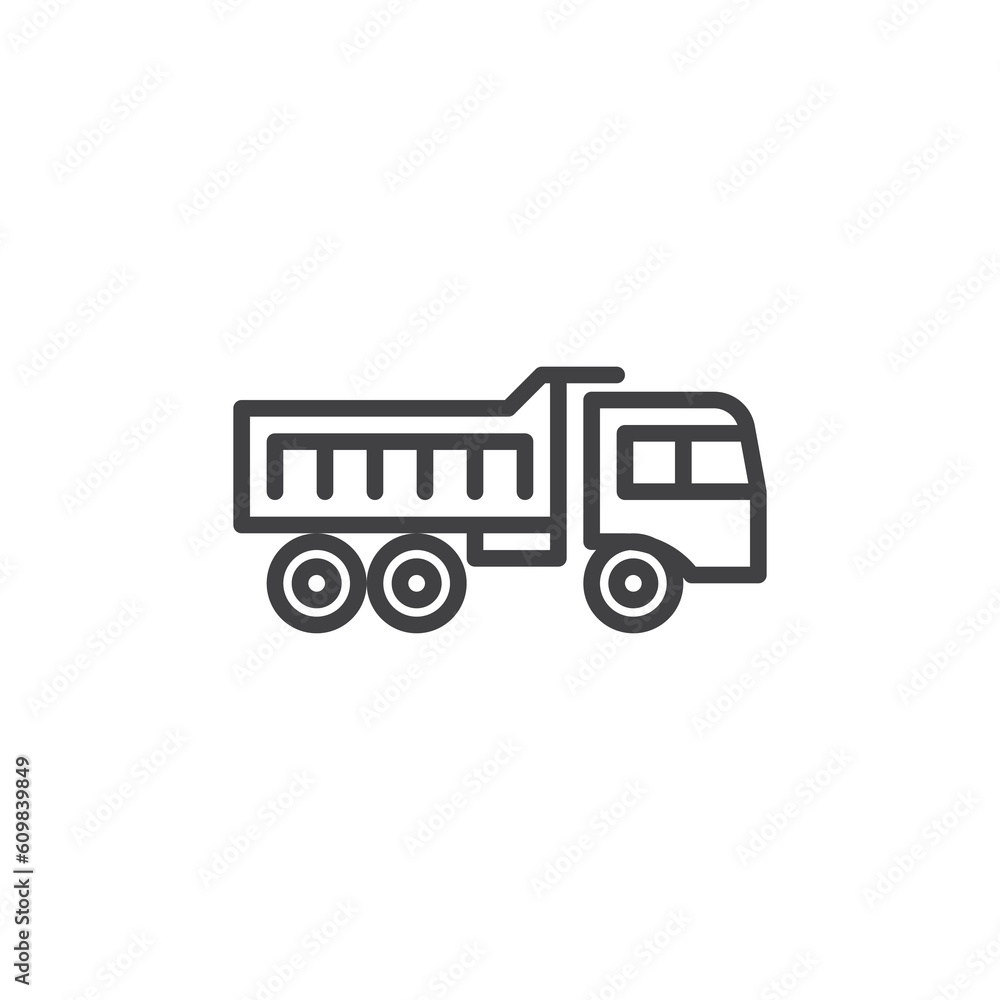 Dump truck line icon