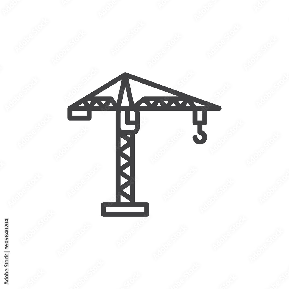 Tower crane line icon Tower crane line icon