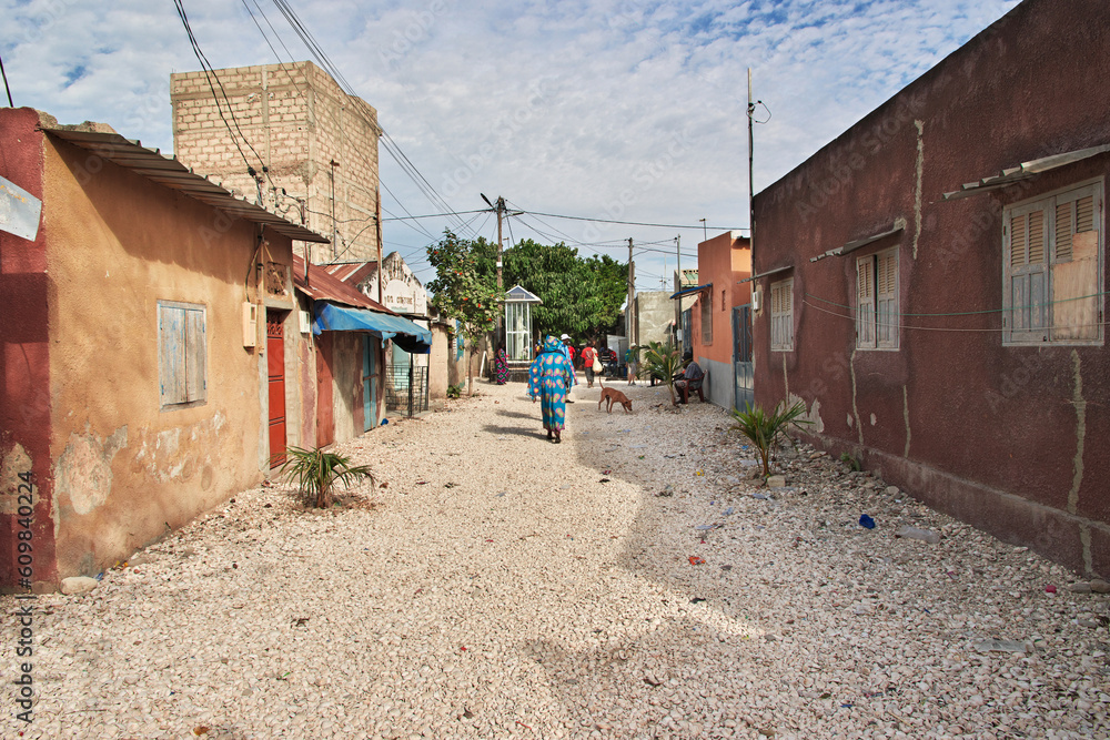 The street in the village on Fadiouth island, Senegal