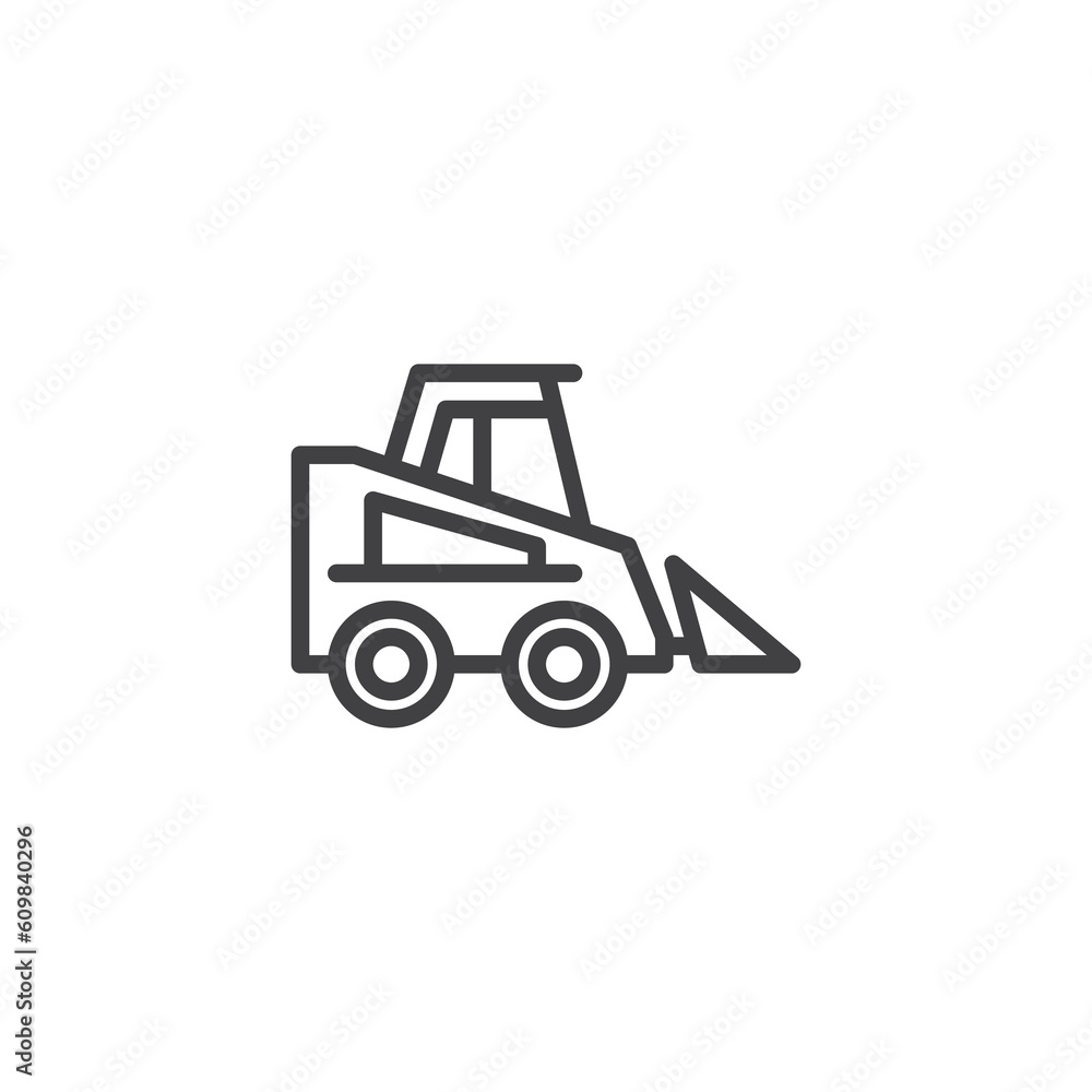 Skid loader line icon Skid loader line icon