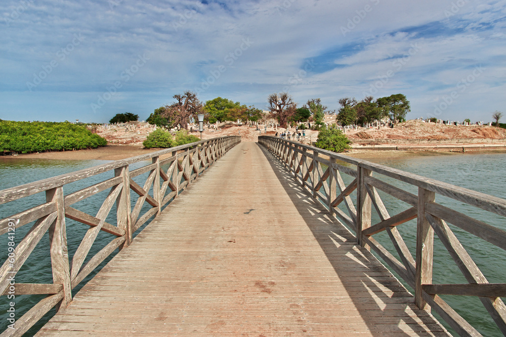 The bridge in the village on Fadiouth island, Senegal