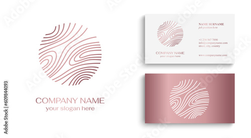 Tree line logo. Patterns of tree growth rings. Pattern wooden wavy lines. for business design, cosmetology, farming, ecology, spa, health