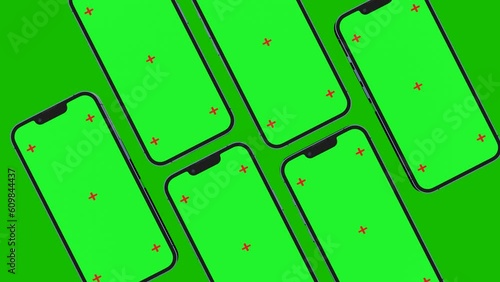 Creative animated smartphone mockup with chromakey screen. Video suitable for app or vebsite promotion.