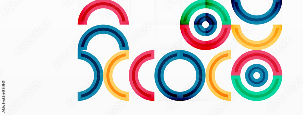 Obraz premium Colorful circle abstract background. Template for wallpaper, banner, presentation, background