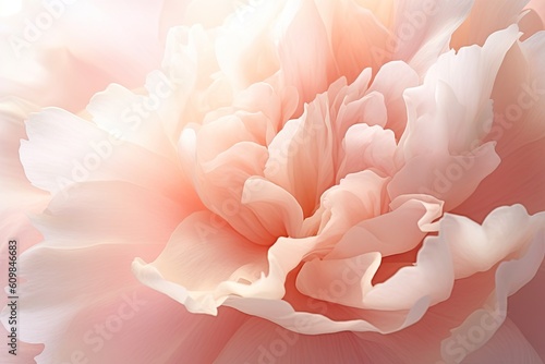 Portrait macro peony flower with light exposure AI Generative