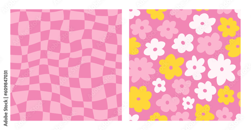 Collection of patterns in 60s, 70s, 80s style Collection of patterns in 60s, 70s, 80s style