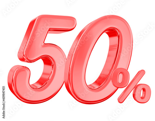 50 Percent Discount Red Number 
