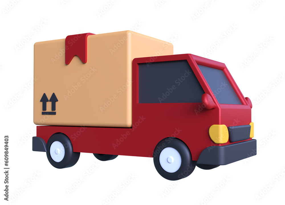 Delivery Truck 3D Icon	ui png transparent background
