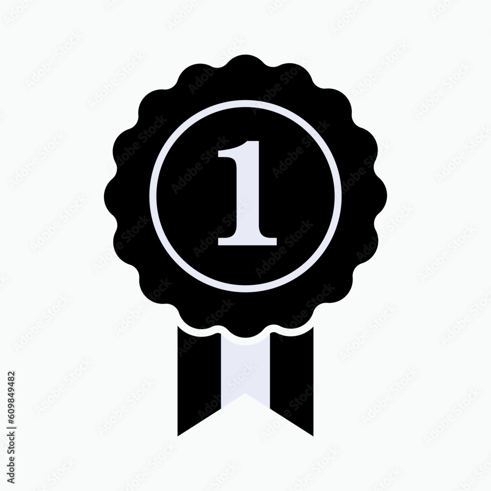 Badge Number One. No 1 Medallion Symbol - Vector Badge Number One. No 1 Medallion Symbol - Vector