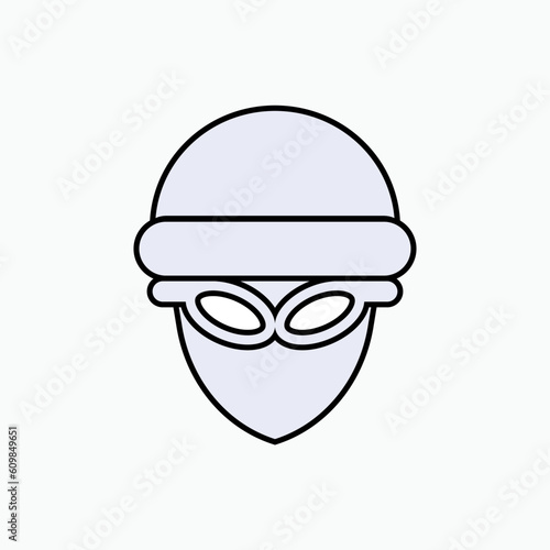 Bandit Icon. Hacker, Robber. Thief Symbol - Vector.    