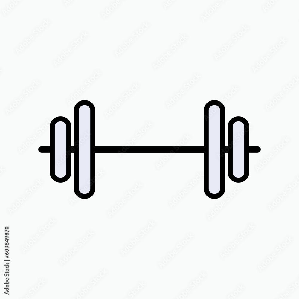 Barbell Icon. Gym Element, Bodybuilder Symbol - Vector Barbell Icon. Gym Element, Bodybuilder Symbol - Vector