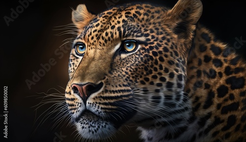 Leopard portrait generative Ai © Abonti