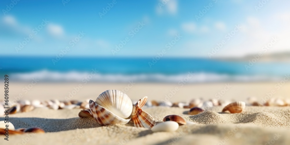 Portrait shell on the beach with light exposure AI Generative Portrait shell on the beach with light exposure AI Generative
