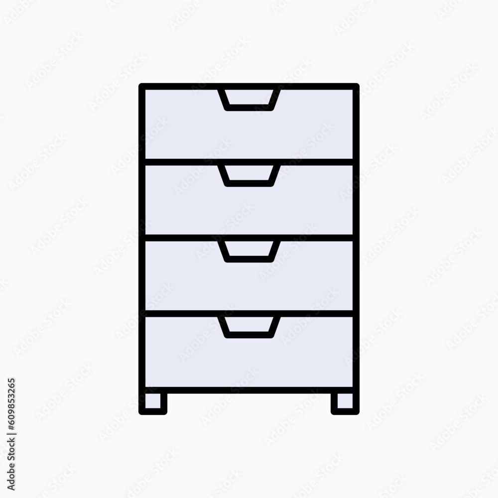 Cabinet Icon. File Rack Symbol - Vector. Cabinet Icon. File Rack Symbol - Vector.