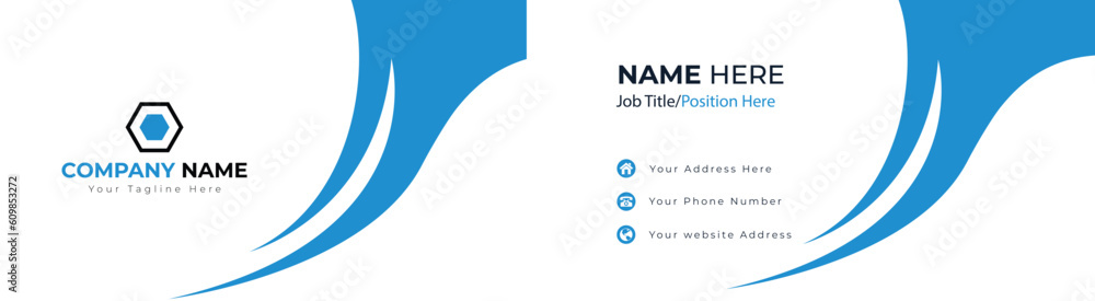 white and blue color business card white and blue color business card