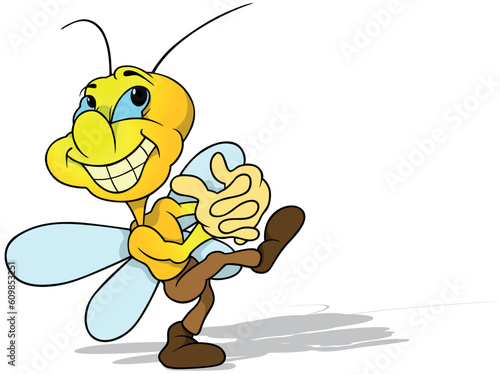 Dancing Cheerful Yellow Bee...