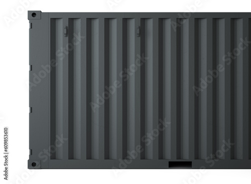 3d rendering of gray container cargo on white background