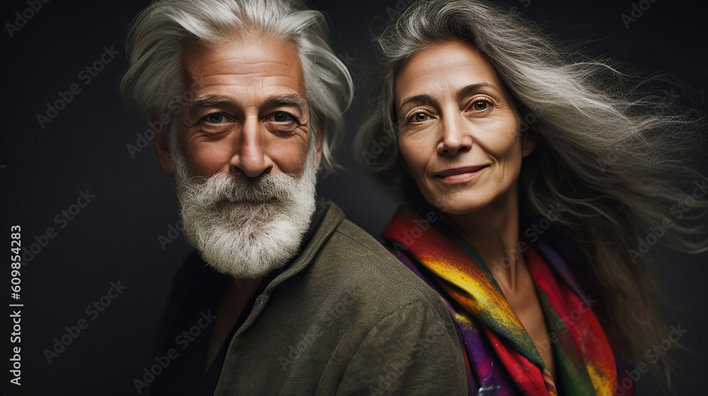 Man hugging a woman 60 years old, beautiful natural ageing. Man hugging a woman 60 years old, beautiful natural ageing.