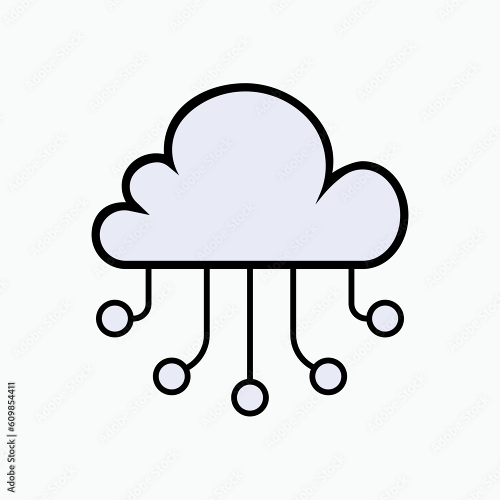 Cloud Connection Icon. Network, Data Storage Symbol - Vector. Cloud Connection Icon. Network, Data Storage Symbol - Vector.